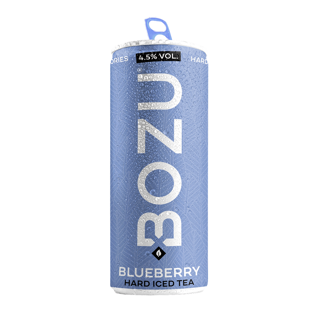 BOZU Hard Iced Tea Blueberry blikje van 250 ml