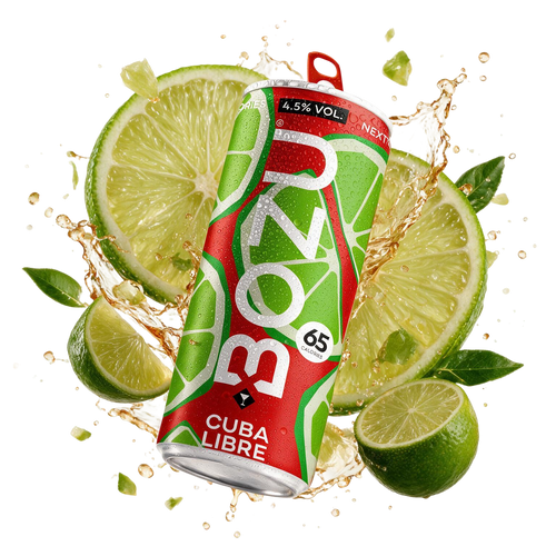 BOZU cuba libre, blikje met cola en limoen