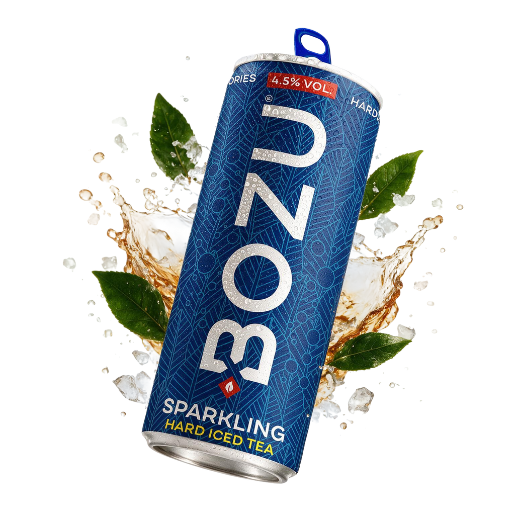 BOZU ice tea sparkling, bruisend blikje